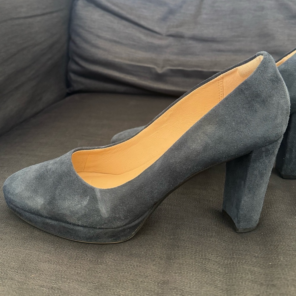 Clark’s navy suede shoes